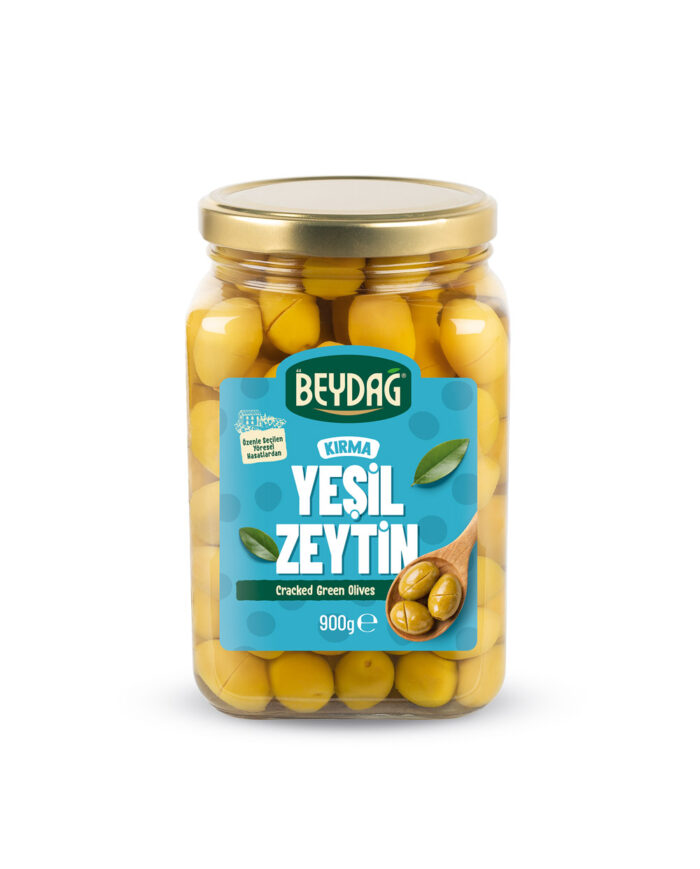KIRMA_900GR_MOCKUP Beydağ Kırma Yeşil Zeytin 900 gr